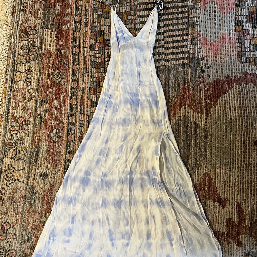 White Tie-Dye Maxi Dress